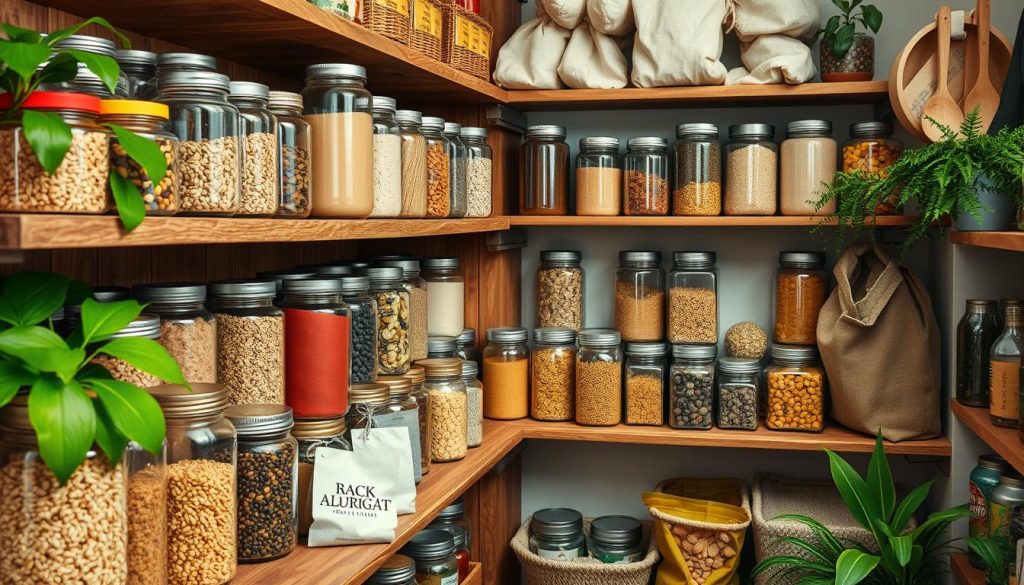 Plastic-free pantry with reusable containers