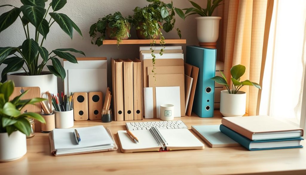 Plastic-free desk accessories