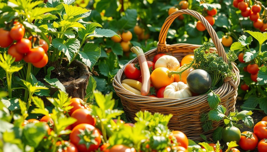 Harvesting garden produce