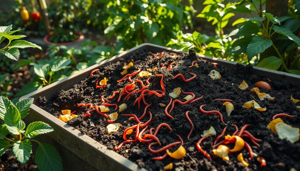 Vermicomposting with red wiggler worms