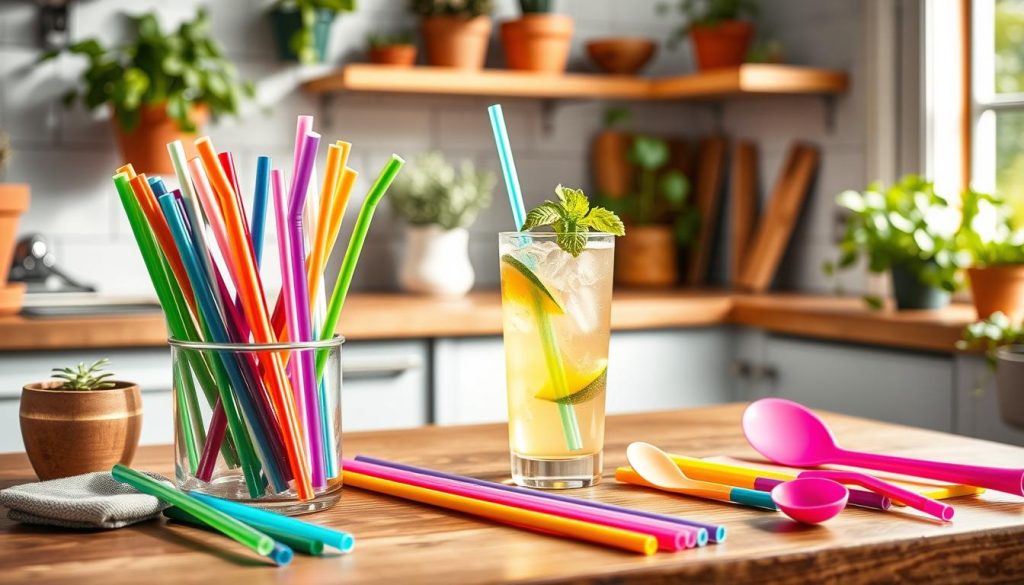 reusable straws and utensils