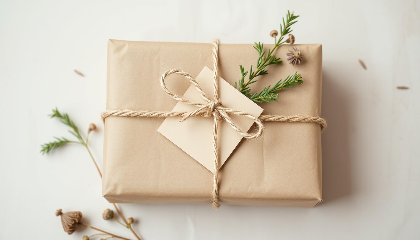 Minimalist gift wrapping