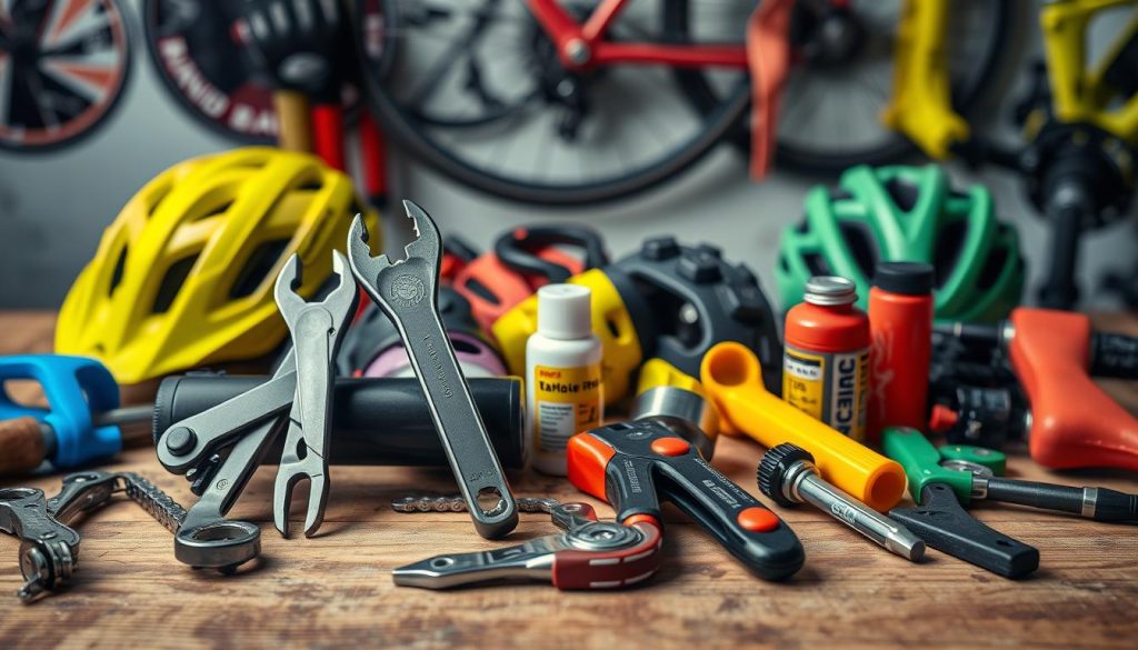 cycling gear and tools