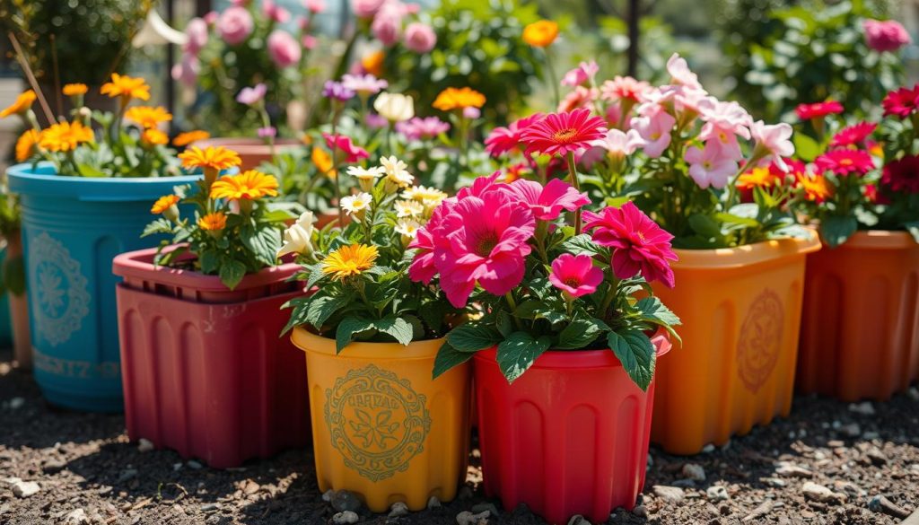 upcycled plastic planters