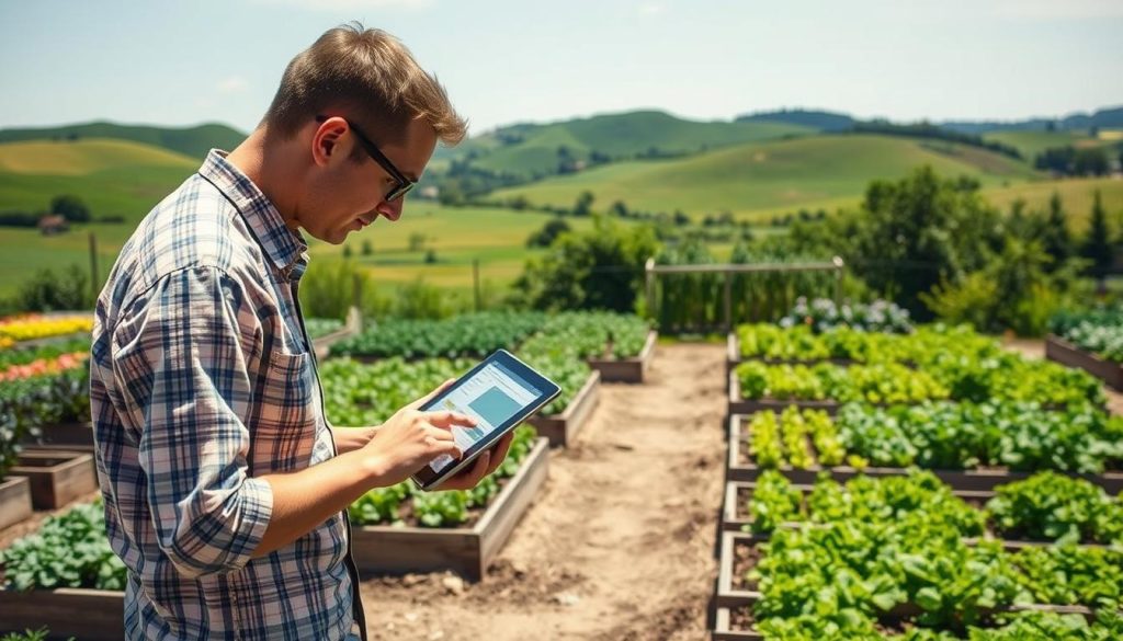 AI crop rotation assistant planning a garden layout