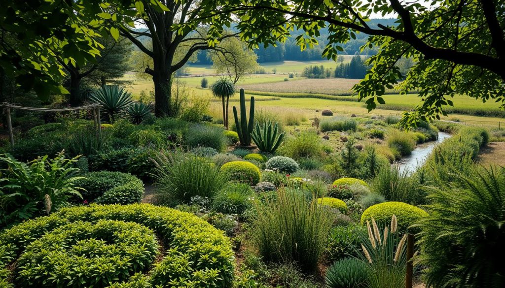 Garden microclimates showing different growing zones