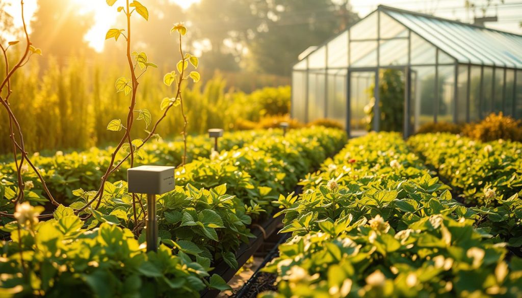 IoT garden monitoring system collecting real-time data