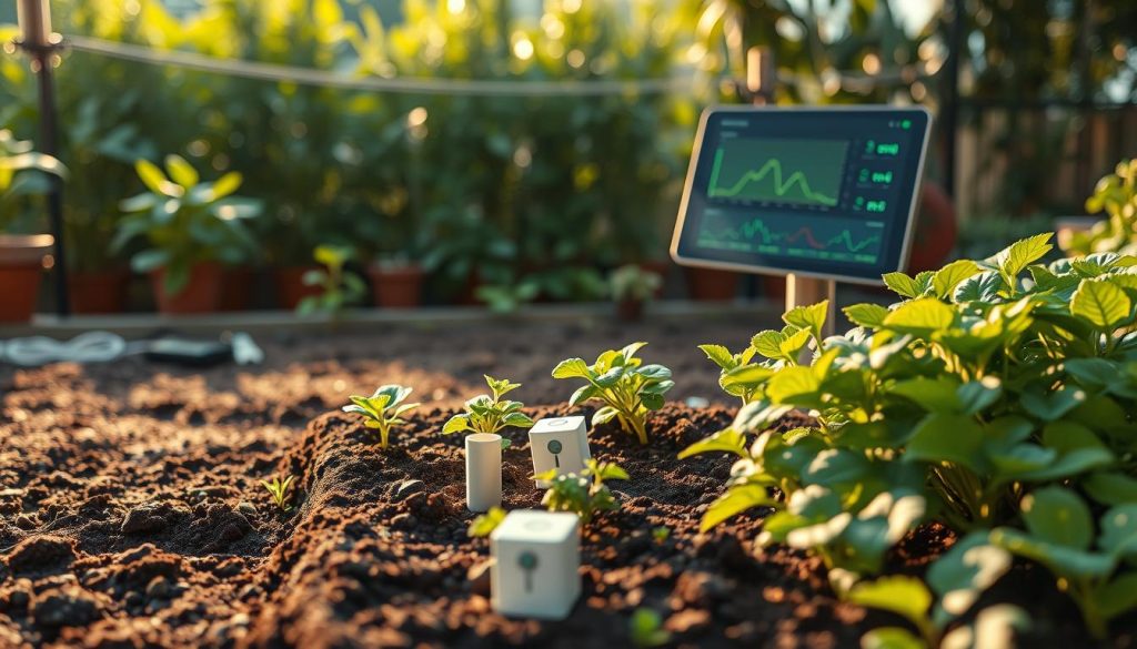 IoT gardening ecosystem showing connected devices