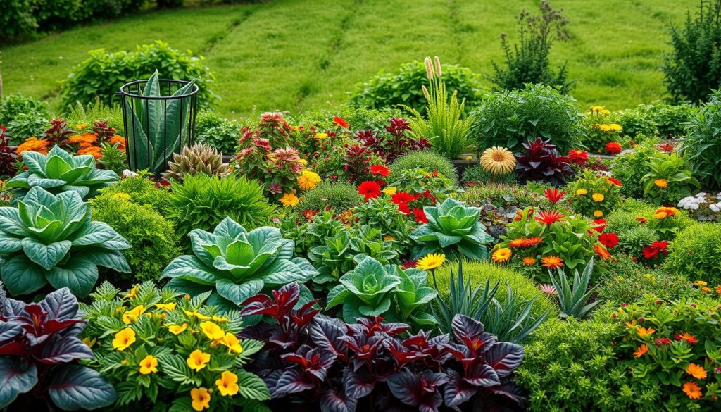 companion planting garden map with polyculture design
