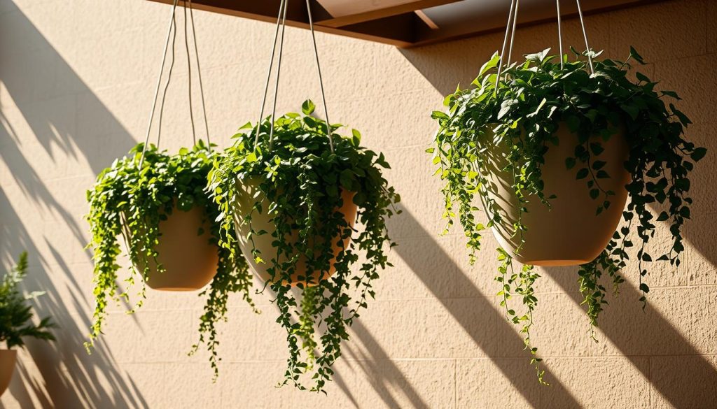 creative hanging garden planters with cascading plants