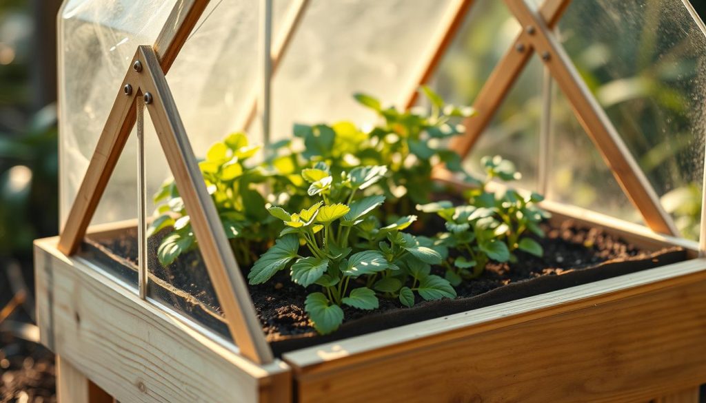 mini greenhouse features for cold frame gardening