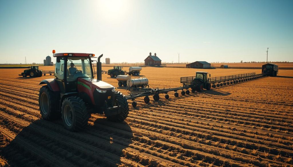 no-till farming equipment in action
