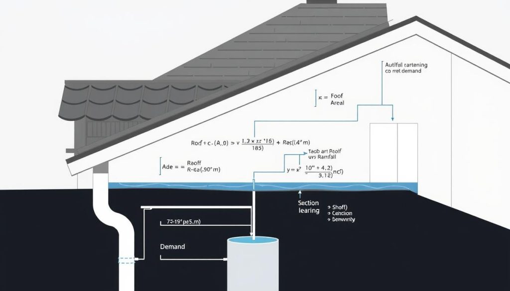 roof catchment systems calculation diagram