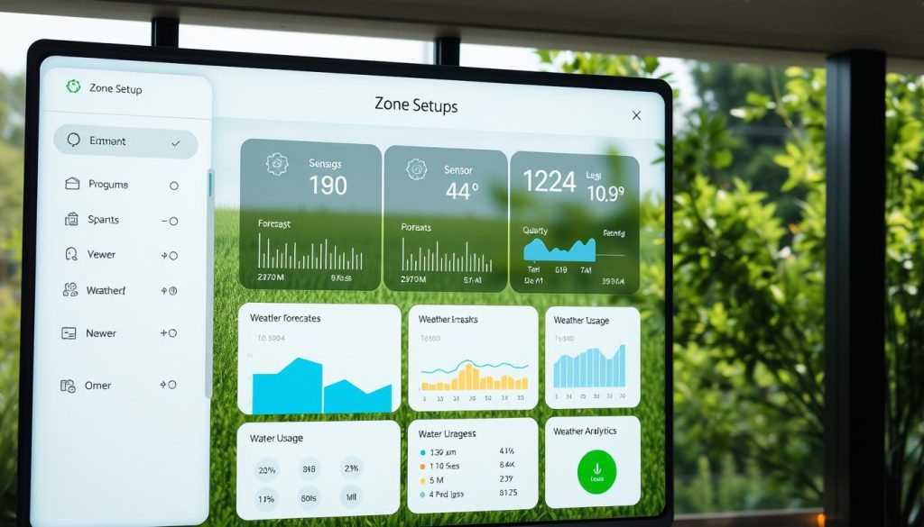 smart irrigation controllers zone setup interface