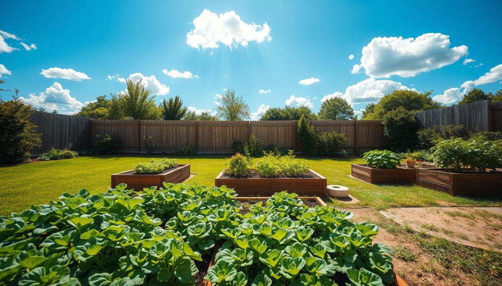 square foot garden location with optimal sunlight