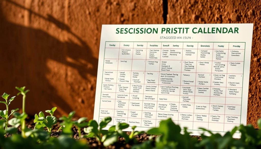 succession planting calendar showing staggered sowing schedule