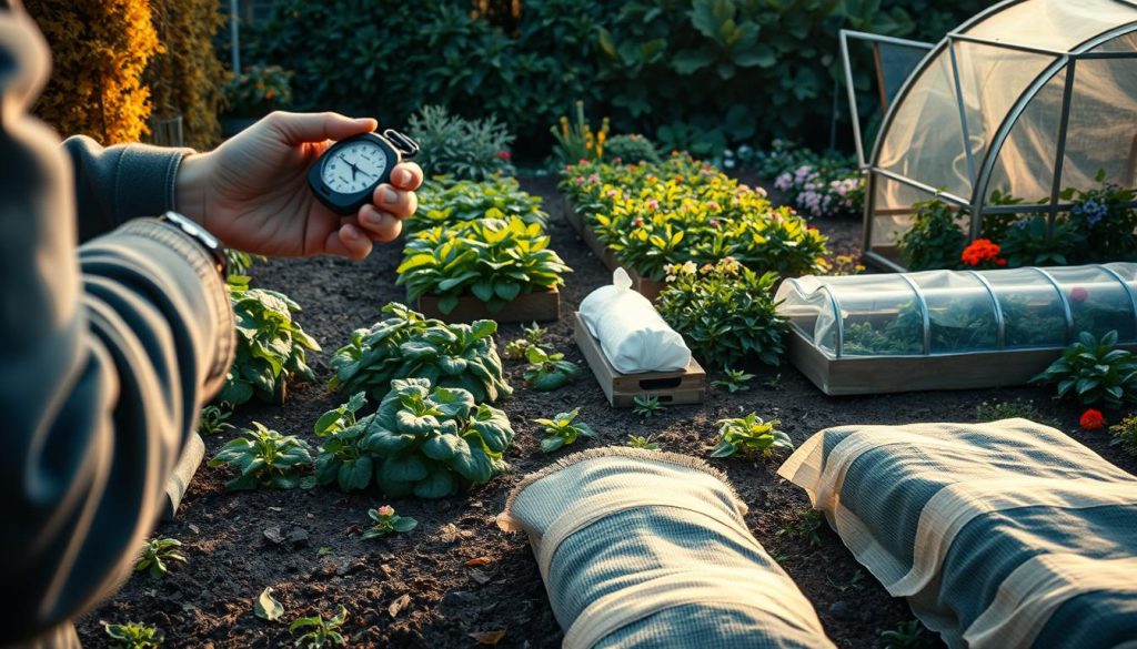 timing anti-freeze methods for garden protection