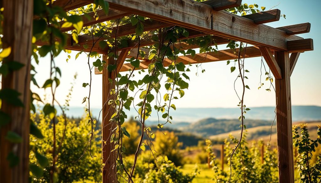 trellis for climbing plants supporting growth cycles