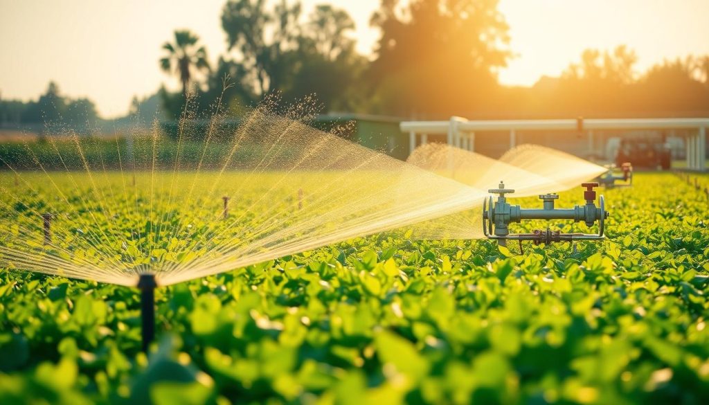 weather-based irrigation system in operation